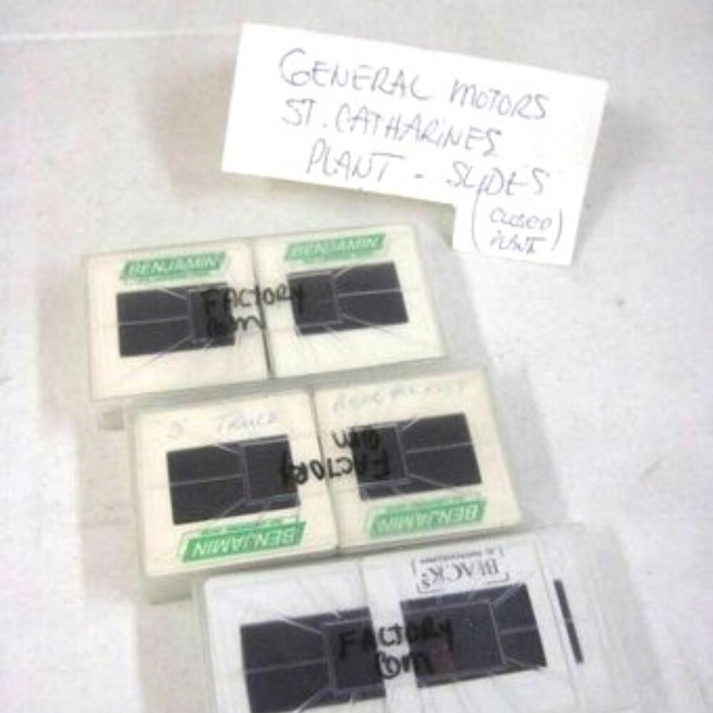 54 RARE St. Catharines GM Motors PHOTO SLIDES Warehouse General Motors Factory